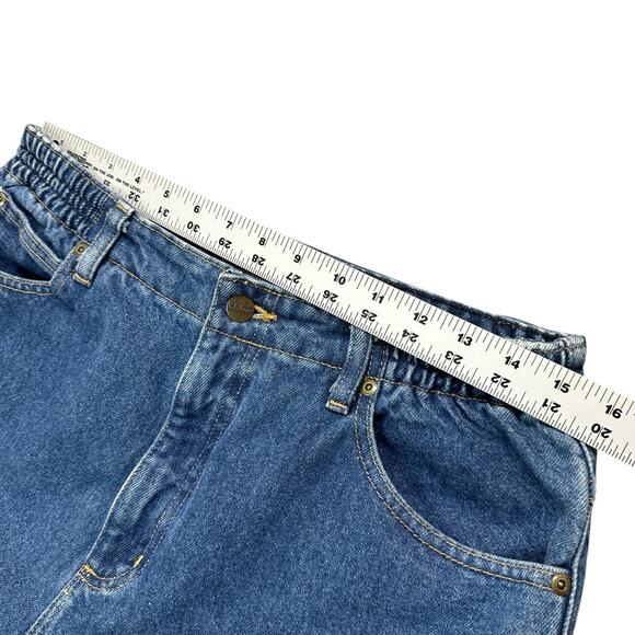 L L Bean Original Fit Jeans Relaxed Womens 12P Petite Blue Elastic Waist Y2K - Picture 3 of 12